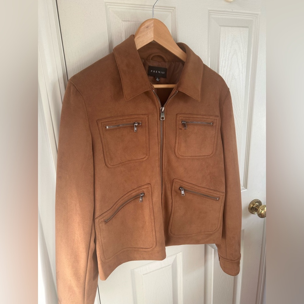 Brown  Jacket with Zipper Pockets